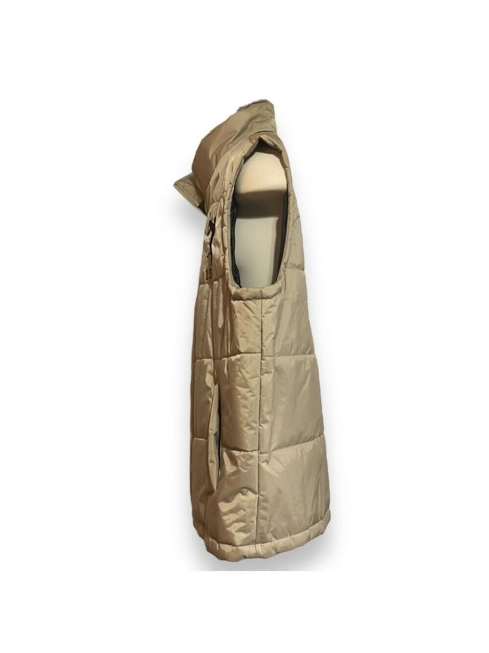 USPA US Polo ASSN. Puffer Vest Men's XXL Zip Up Tan/Khaki and Navy - Picture 4 of 8